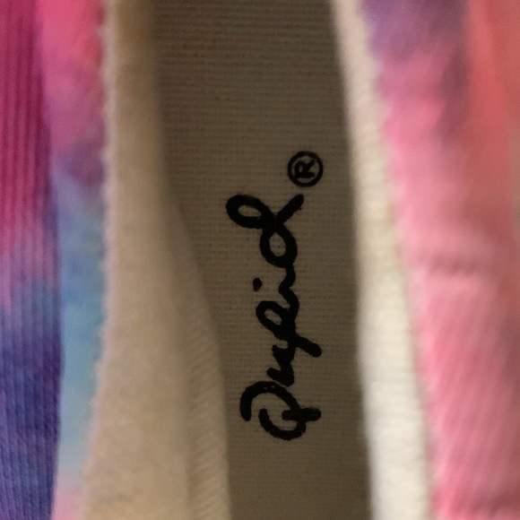 ☂️ NEW Qupid Pink Blue Tie Dye Slip On Sneakers Y2K Pastel Festival Shoes 9 - Picture 9 of 10